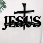 CIFbuy™ Iron Jesus Cross & Verse Wall Art, Religious Style Wall Hanging, Christian Theme Home Decor (TikTok, Temu: Self-pickup available)