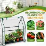 Mini Greenhouse with PE Cover, Indoor Outdoor Plant Gardening Green House for Garden Backyard, 36*18*33in, White - Image 10