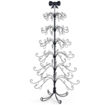 6ft White PVC Metal Artificial Christmas Tree with Bow Topper, No Extra Ornaments, Daily Decor Tree - Image 22