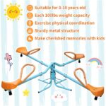 Outdoor Kids Spinning Seesaw Sit and Spin Teeter Totter Outdoor Playground Equipment Swivel Teeter Totter for Backyard - Image 3