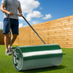 24in Heavy Duty Steel Lawn Roller, Garden Roller Can Be Filled with Water or Sand, Hand Roller with U-shaped Handle, Green & Black - Image 9