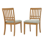 2-Piece Modern Scandinavian Dining Chairs, Curved Wood Backrest with Gray Fabric Seat, Finish for Dining Room and Apartment, Easy to Assembly -LIGHT BROWN - Image 11