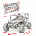 Blue 12V Kids Ride On UTV Truck: Battery Powered Electric Vehicle with Rear Suspension & Remote Control for 3-5 Years Old - Image 3