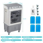 3 in 1 Portable Evaporative Cooler,Indoor,Outdoor,2353CFM Personal Air Cooler,7.9 Gal Large Water Tank & Scroll Casters, 4 Ice Packs,White Manual control - Image 7