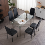 4pcs Elegant Assembled Stripping Texture High Backrest Dining Chairs Black Replace encoding 13028198-18410366 - Image 76