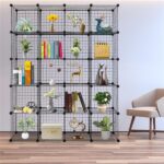 20-Cube Organizer Cube Storage Storage Shelves Wire Cube Storage Origami Shelves Metal Grid Multifunction Shelving Unit Modular Cubbies Organizer Bookcase - Image 7