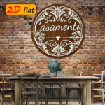 CIFbuy 1pc Retro Italian Casamento Wedding Wall Plaque, "" Italian Casamento Wedding Wall Plaque, Wedding Wall Plaque, Round Aluminum Floral Arrow Sign TikTok, TikTok, temu emu Self-pickup LogiSiics - Image 5