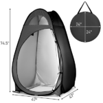 Portable Outdoor Pop-up Toilet Dressing Fitting Room Privacy Shelter Tent Black - Image 2