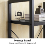 5-Tier Bookshelf, Modern Narrow Bookcase with 30lbs Shelf Capacity, Storage Shelf for Living Room/Office, Black (Shipment from Walmart) - Image 4