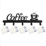 CIFbuy™ Wall Mounted Metal Coffee Cup Rack with Multi-Hooks Kitchen Living Room Organizer (TikTok, temu pick-up service) - Image 2