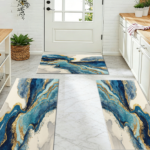 Three-piece kitchen rug set, non-slip and washable, abstract pattern kitchen hallway rug, soft and comfortable, suitable for sinks, floors, entrances, hallways and bathrooms. - Image 8