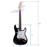 Rosewood Fingerboard Electric Guitar Black w/ White - Image 18