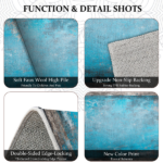 Three-piece kitchen rug set, non-slip and washable, abstract pattern kitchen hallway rug, soft and comfortable, suitable for sinks, floors, entrances, hallways and bathrooms. - Image 6
