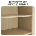 8-Tier Arched Dome Display Rack Particleboard Melamine-Faced Bookshelf 15.75*11.81*70in Oak - Image 7