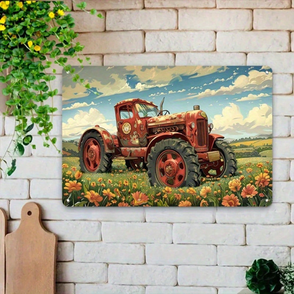 CIFbuy 1PC Vintage Tractor Iron Metal Wall Sign, Rustic" Farmhouse Scenery Plaque, Waterproof Rustproof Farm Decor, Rustproof Farm Decor, Retro Country Home W Sign, RusikTok, Sign, RusikTok, t Self-pickup Logiopics