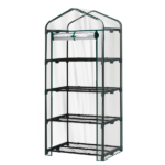 4 Tier Mini Greenhouse with PVC Cover & Roll-Up Zipper Door, Portable Waterproof Greenhouse for Garden Backyard, 27" x 19" x 62", Transparent