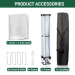 6.5x6.5ft Pop Up Canopy Tent, Outdoor Tent Canopy Foldable Portable Canopies for Camping, Patio, Easy Up Gazebo Canopy with Carry Bag, White - Image 22