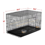 30.5'' Metal Cage with Wood Perches for Small birds, Black - Image 2