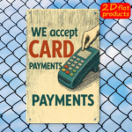 CIFbuy 1pc Card Payment Themed Metal Wall Sign, 2D" Flat Unframed Illustration Plaque, Weatherproof Rustproof UV Resistant, Plaque, Weatherproof Rustproof UV Resistant, 7.87*11.81 I Sign, 2D FikTok, Sign, 2D FikTok, t Self-pickup Logiopics - Image 6