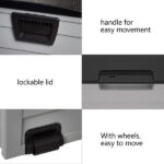 75gal 260L Outdoor Garden Plastic Storage Deck Box Chest Tools Cushions Toys Lockable Seat - Image 7