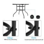 Outdoor Dining Table Square Toughened Glass Table Yard Garden Glass Table - Image 4