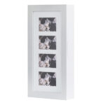 Simple PVC Wood Grain Coating Photo Storage Damp-proof Jewelry Mirror Cabinet White - Image 2