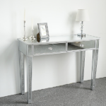 2-Drawer Modern Style Computer Desk MDF Mirror Dressing Table 41.34*14.17*29.92in Silver - Image 15