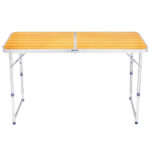 4Ft Portable Multipurpose Folding Table wood grain color - Image 2