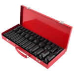 35PCS 1/2" Deep Impact Socket Set Drive 6 Point Metric Garage Tool 8 - 32mm - Image 2