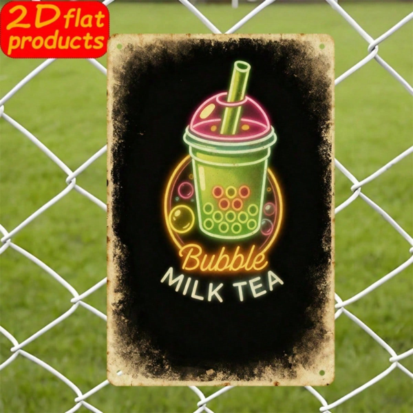 d138c2a4-f331-41f1-bb61-3536c72d10b5.png CIFbuy Neon Bubble Tea Metal Wall Sign, 2D Flat" Unframed Plaque, Weatherproof UV Resistant Rustproof Decor, Plaque, Weatherproof UV Resistant Rustproof Decor, 7.87x11.81Inch 2D Flat UnfrikTok, 2D Flat UnfrikTok, t Self-pickup Logiopics - Image 1