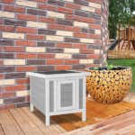 20" Wooden Waterproof Rabbit Hutch Pet Bunny Small Animal House Habitat Gray - Image 9