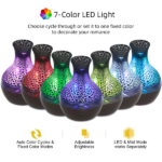 300ml USB Aromatherapy Diffuser and Humidifier, Ultra Quiet Cool Mist Humidifier with Remote Control, 7 Color Changing LED Lights for Home, Office, Bedroom, Nursery - Image 6