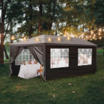 Same Code 74593042 Same Code 39118565 10'x20' Outdoor Party Tent with 6 Removable Sidewalls, Waterproof Canopy Patio Wedding Gazebo, Black - Image 20