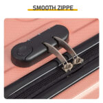 ABS Trolley Case 20in 24in 28in 3PCS Suitcase Set Vertical Striped Frosted Case Suitcase Rose Gold - Image 8