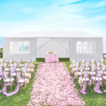 10'x30' Outdoor Party Tent with 8 Removable Sidewalls, Waterproof Canopy Patio Wedding Gazebo, White - Image 30
