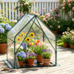 36" x 36" x 43" Mini Outdoor Greenhouse with Detachable PE Bottom Mat, Heavy‑Duty Metal Frame Small Grow Tent with Wind Ropes & Ground Stakes for Garden Balcony Patio - Image 7
