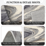 Three-piece kitchen rug set, non-slip and washable, abstract pattern kitchen hallway rug, soft and comfortable, suitable for sinks, floors, entrances, hallways and bathrooms. - Image 8