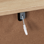 Handleless Grille-Finished 4-Drawer Bedside Table P2 Particleboard + MDF & Melamine Veneer + Thermoformed Drawer Dresser 23.62*14.96*30.71in Oak - Image 10
