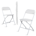 4pcs Injection Molding Classic Garden Plastic Folding Chair White - Image 9