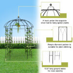 207*207*270cm Courtyard Wrought Iron Gazebo Iron Arch Black - Image 12