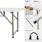 Replace 87607347 4ft Foldable Lift Patio Plastic Table White - Image 33