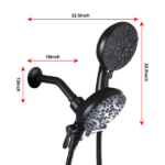 High Pressure 3-Way Rainfall Combo, Luxurious Rain Showerhead and Hand Held Shower Separately or Together, Comes with Shower Hose, Shower Arm - Image 2