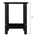 36*36*47cm Single Layer Square HDPE Side Table Black - Image 31