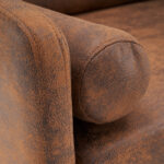 97*71*74cm 1.5 Seats Hot Stamping Cloth Surrounding Chair With Pillow Indoor Circle Chair Dark Brown - Image 20
