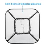 Outdoor Dining Table Square Toughened Glass Table Yard Garden Glass Table - Image 5