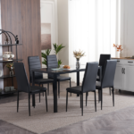4pcs Elegant Assembled Stripping Texture High Backrest Dining Chairs Black Replace encoding 13028198-18410366 - Image 36