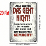 CIFbuy 1pc German Motivational Quote Metal Sign, Everyone Said" It Couldn't Be Done, Text 2D Flat Unframed Wall Decor 7.87x EveikTok, EveikTok, t Self-pickup Logiopics - Image 2