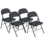 Same Code 33457557 4pcs Elegant Foldable Iron & PVC Chairs for Convention & Exhibition Black - Image 50