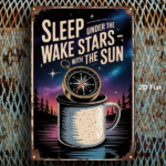 CIFbuy Vintage Night Sky Star Compass Metal Sign, Retro Motivational Coffee Cup Tin Sign Decorative Poster For Home Office Gym Bedroom TikTok, TikTok, Self-pickup Logiopics - Image 3