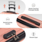 ABS Trolley Case 20in 24in 28in 3PCS Suitcase Set Vertical Striped Frosted Case Suitcase Rose Gold - Image 19